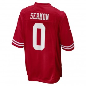 Miesten San Francisco 49ers NFL Pelipaita Trey Sermon 0 Nike Punainen 2021 NFL Draft
